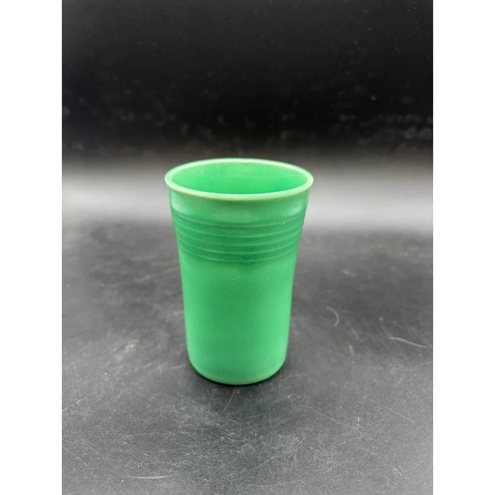 Vintage‎ Fiesta Green Juice Tumbler HLC USA Ceramic Cup Rings Art Deco